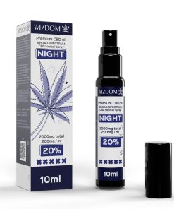 תרסיס שמן סיבידי (CBD) למריחה על העור 10 מ"ל - לילה (20%) וויזדום Wizdom