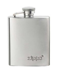 Alternative view of זיפו כסוף ממותג + פלאסק Zippo